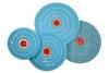 Blue Buffing Wheels <br> 6 x 12 Ply x 9 Rows Stitched <br> Razor Edge & Leather Center <br> (Pack of 12)